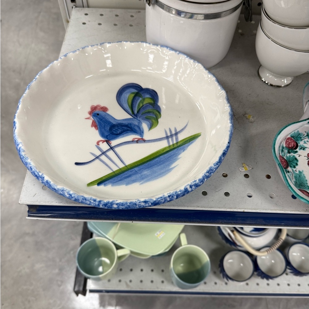 Rooster Set 2 large bowls mixing bowls serving display